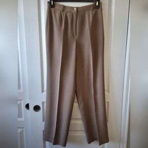 VIA SETA 8 Silk Vintage High Waisted Dress Pants Coastal‎ Grandma Dark Academia